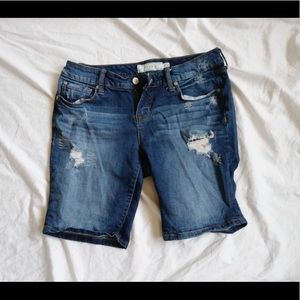 Torrid Knee Length Jean Shorts